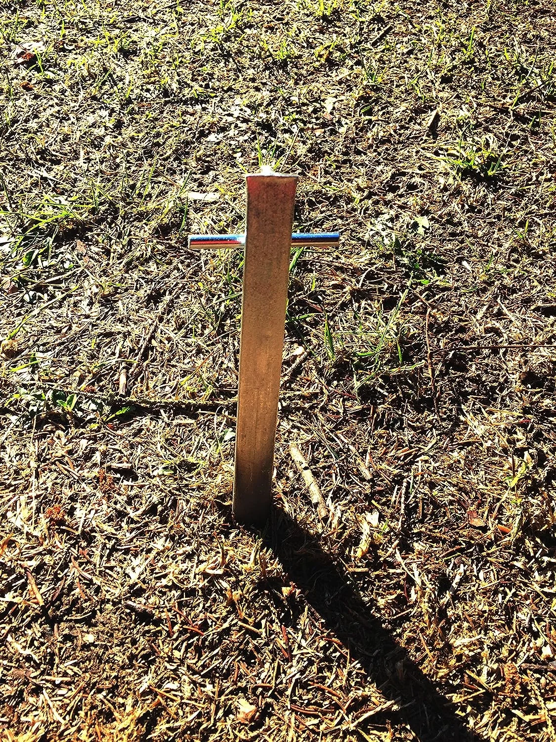 56878B# Steel Pegs T-Profile 400 x 25 mm Tent Pegs Hard Floors Tent Nails Camping Pegs Long Galvanized