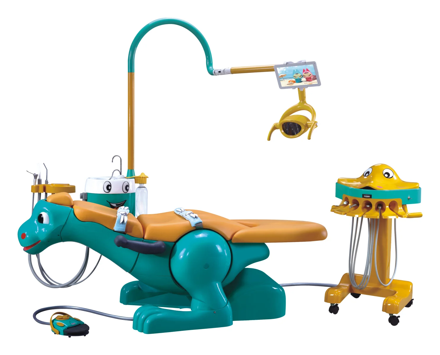 Ginee Medical hot sale portable dental chair unit adjustable dentists and patients for teeth extraction and cleaning