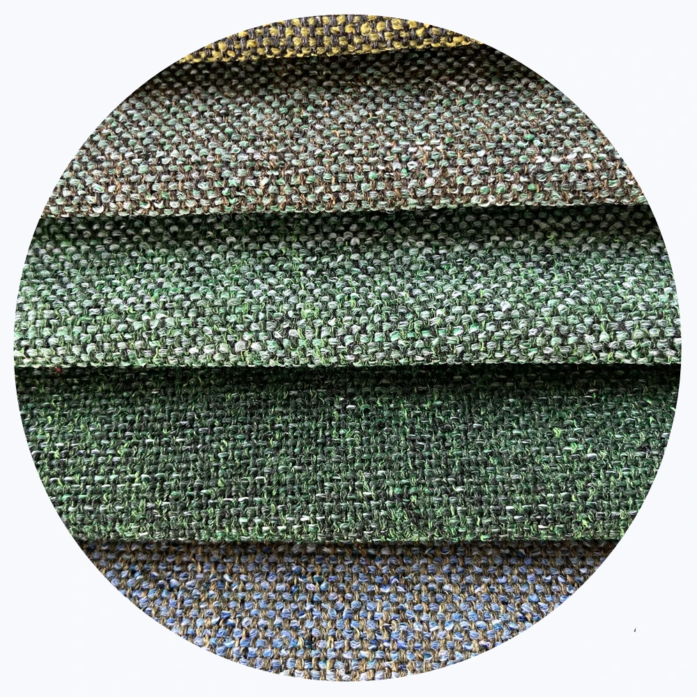 Rainbow Linen Sofa Fabric Dyed Striped Polyester Faux for Home Decor Woven Plain Style for Bag Use Home Textile