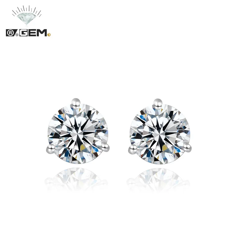 R.GEM. Женские серьги с 3 зубцами 0 5/0 6 мм