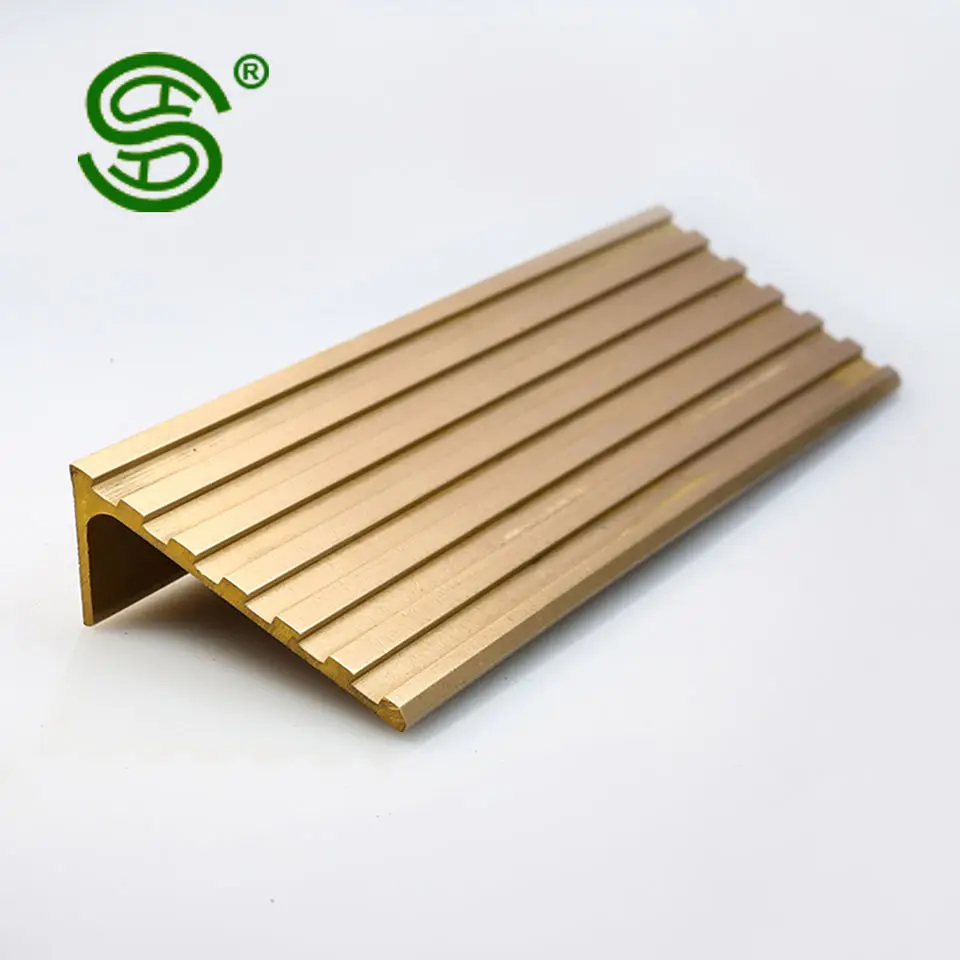 China customized brass stair nosing step edge custom mental edge trim profile for stairs