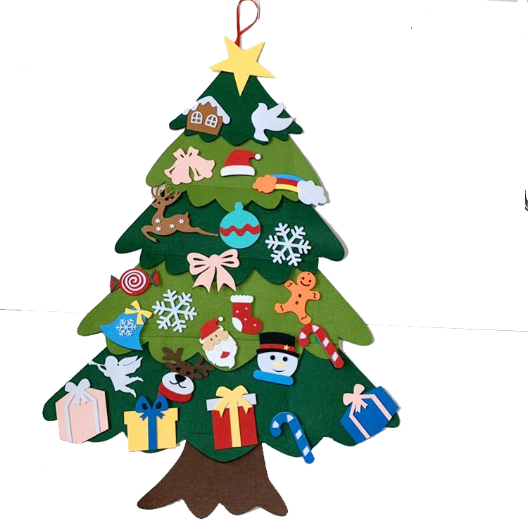 2021 Рождественское украшение, Детский Рождественский подарок, войлок, Рождественская елка с 25 шт., украшения, сделай сам, настенный войлок, Рождественская елка
