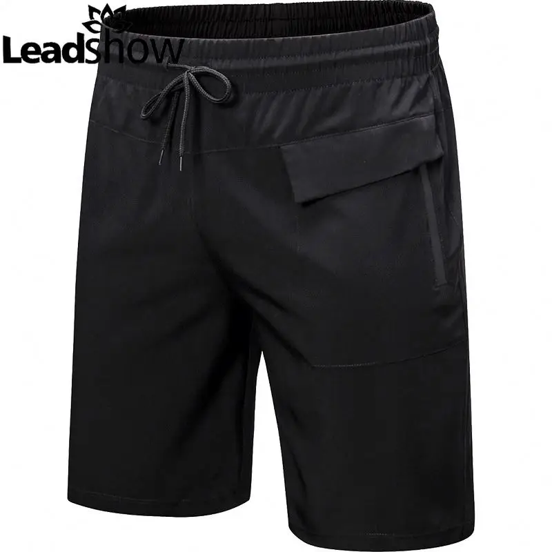 Most Inquiry Mens 3/4 Cargo Shorts Male Sweat Pant Loose Hip Hop Baggy Letter Printing Drawstring with Multi Pockets Solid Color
