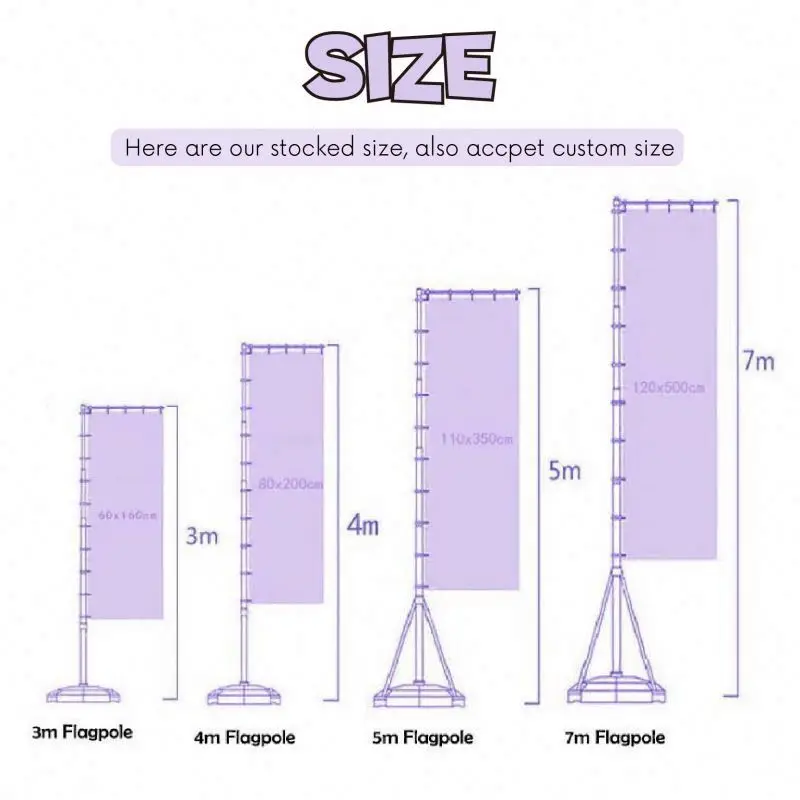 Outdoor Indoor 180X60Cm  Custom Design Logo Nobori Flag Stand