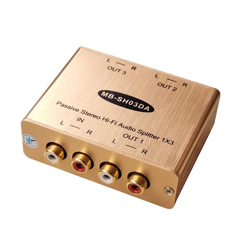  1X3 RCA стерео HiFi аудио сплиттер 1 вход 3 выхода адаптер очистить шум/звуковой сигнал для усилителя
