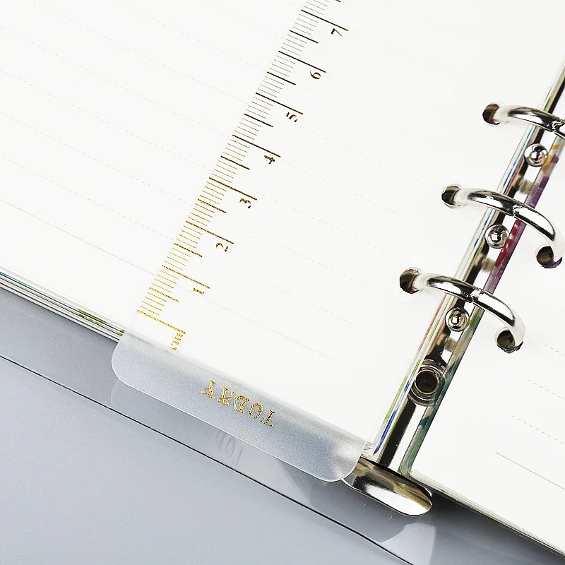 Custom Logo 30cm Plastic Planner Ruler Pagefinder Drawing Tool Scribing Scale A5A6A7B5A4 Loose Leaf Book Ruler Measuring Tool
