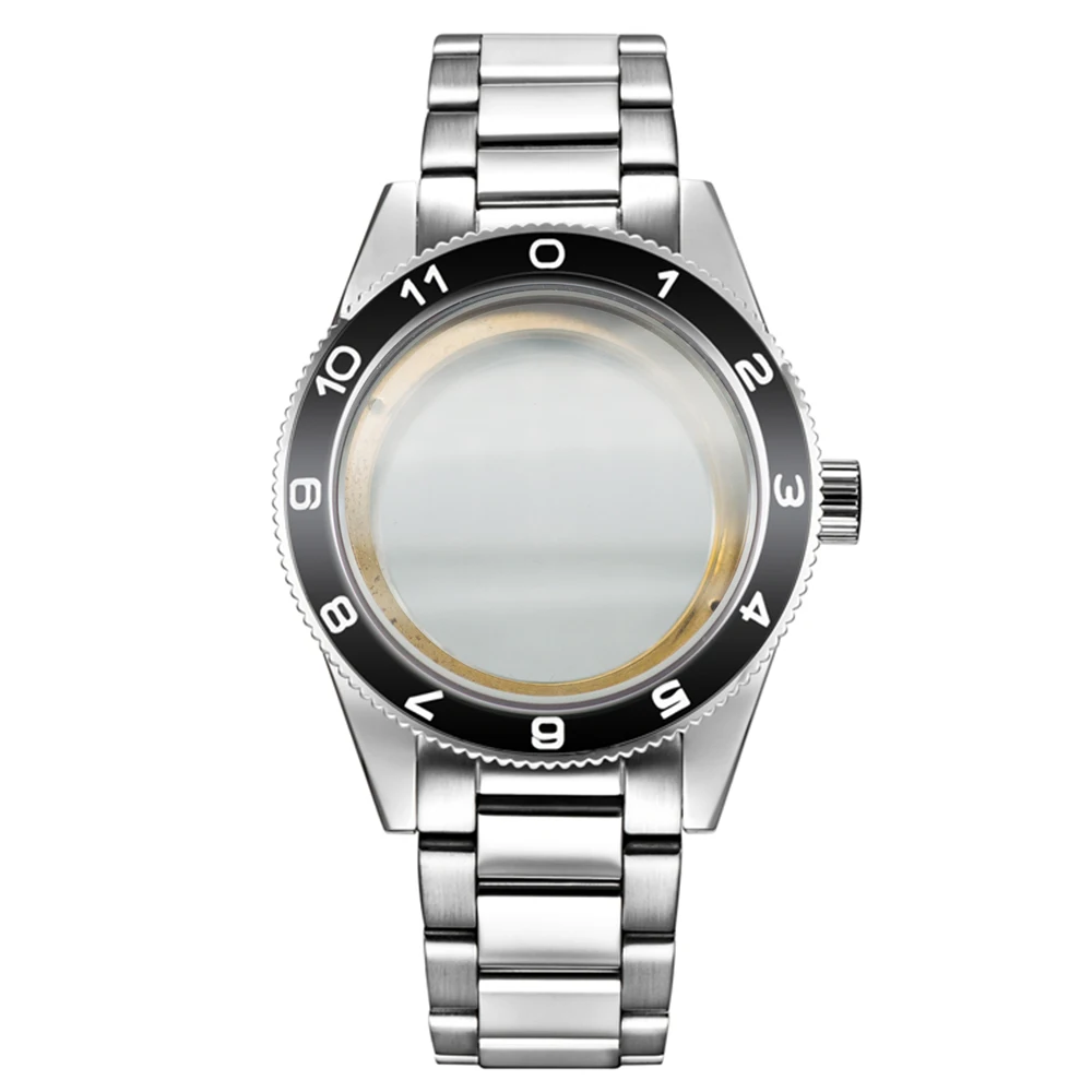 41mm ceramics bezel fit Miyota 8205/8215,ETA 2836 DG2813/3804 Watch Case stainless steel strap Watches parts