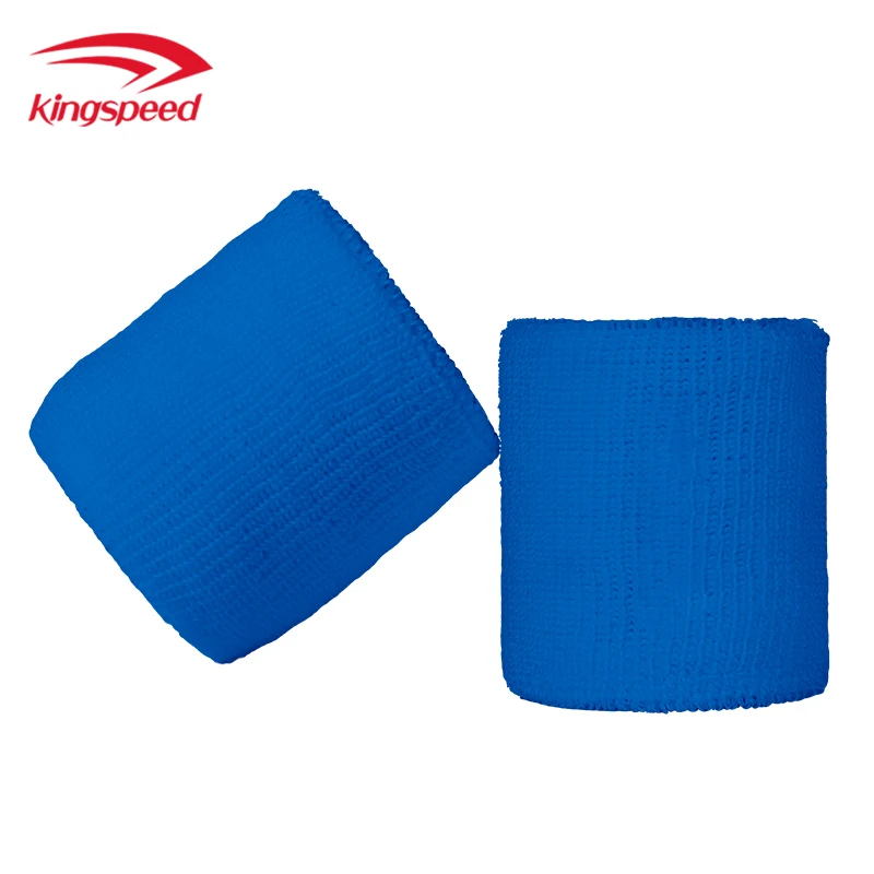 RTS Single Color Wristband Blue Color Sweatbands Breathable Tennis Sports Wrist Sweat Bands Cotton Sweatband