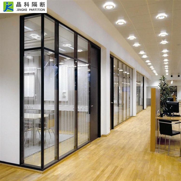 Customized Aluminium Tempered Soundproof Office Partition Glass Wall