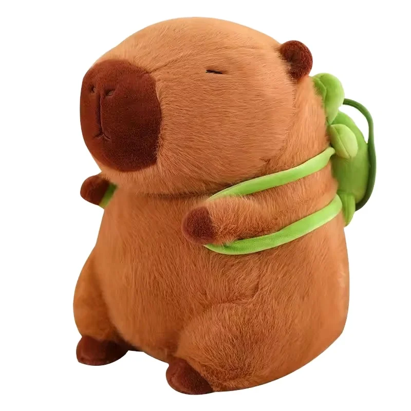 capybara Kawai stuffed little plush cute toy cartoon animal kids gift with turtle backpack