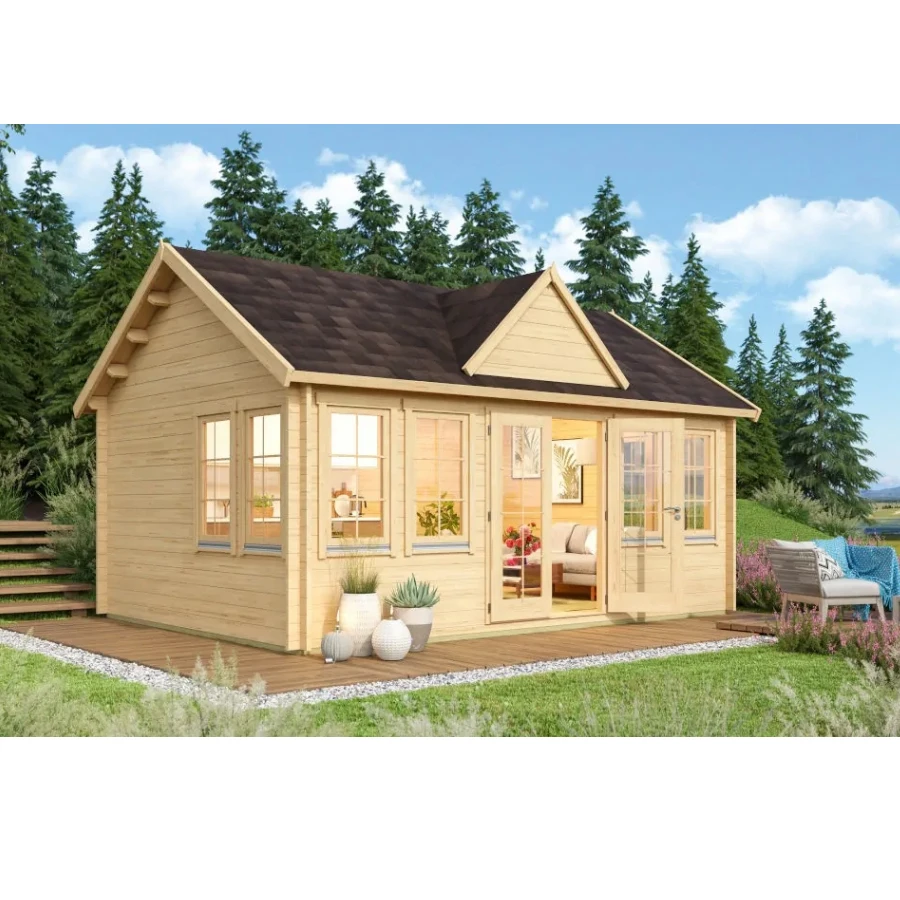 Beautiful Garden Room Log Cabin Kits Prefab House Wooden for Living