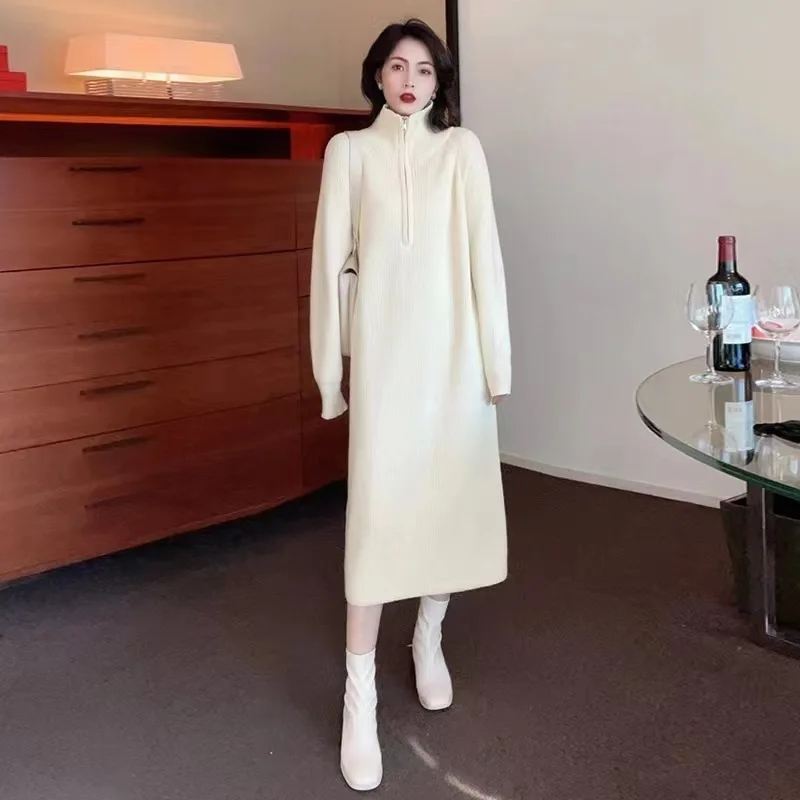 ; Юбка для девочек; Сезон осень-зима; 2022 новый французский нагрудные длинный вязаный свитер темперамент французский платье с длинными рукавами для девочек