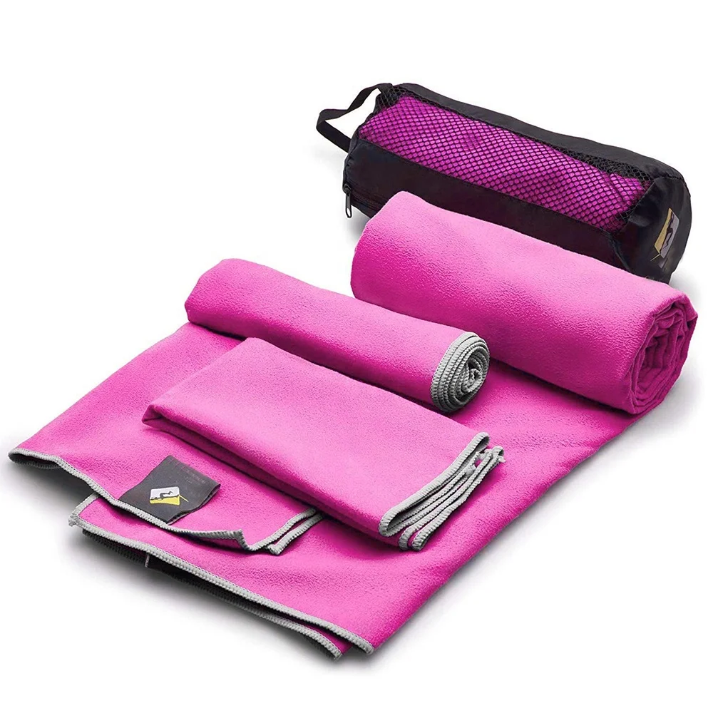 Wholesale Customized Logo Small Large Size Soft and Quick Dry Sports Towel Microfiber Gym Towel Square Knitted Lock up Edge