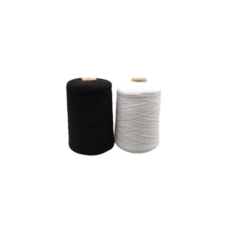 Hot selling white/black spandex/polyester 140/75/75 polyester spandex double cover yarn elastic Yarn