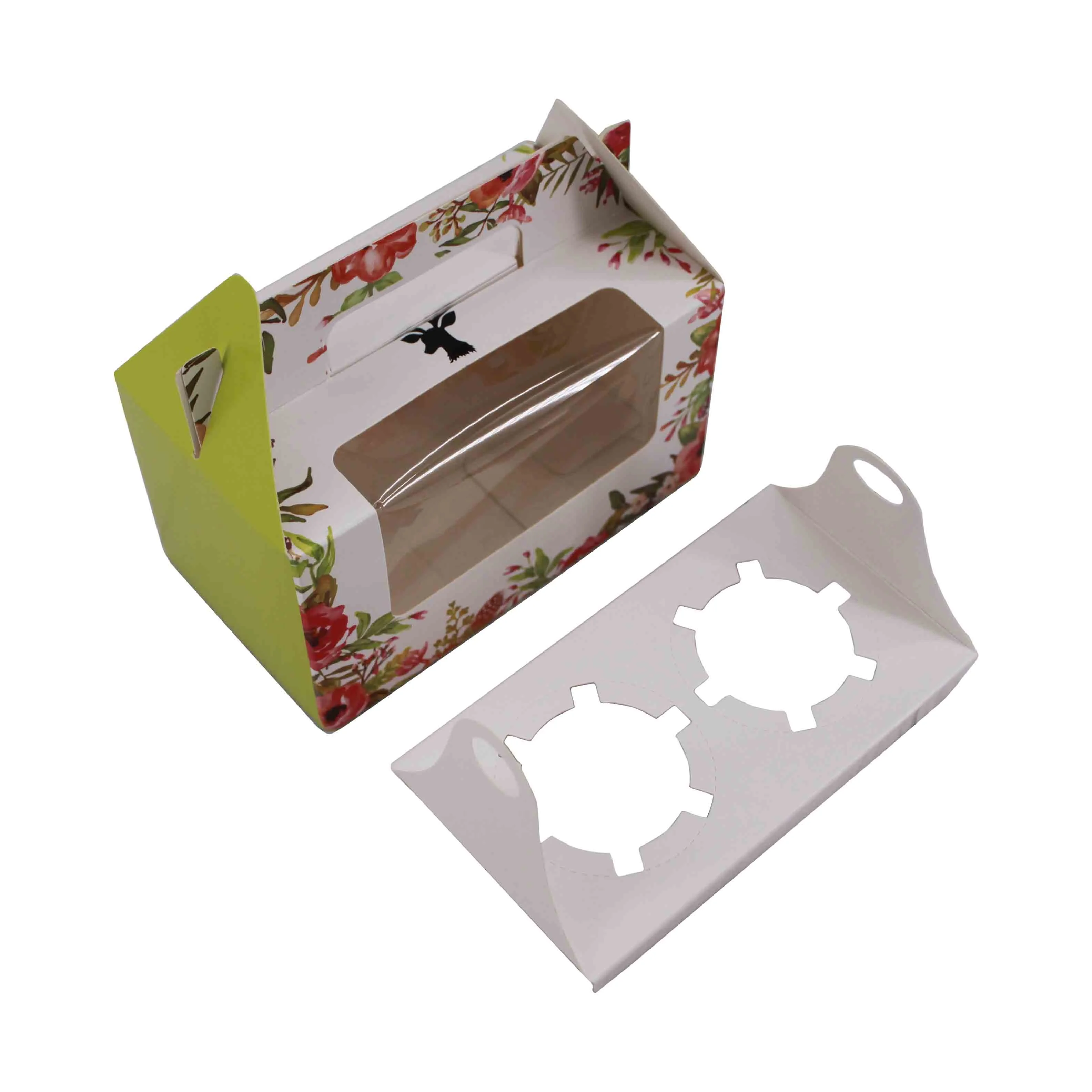 Creative design folding disposable recycled paper box for cake