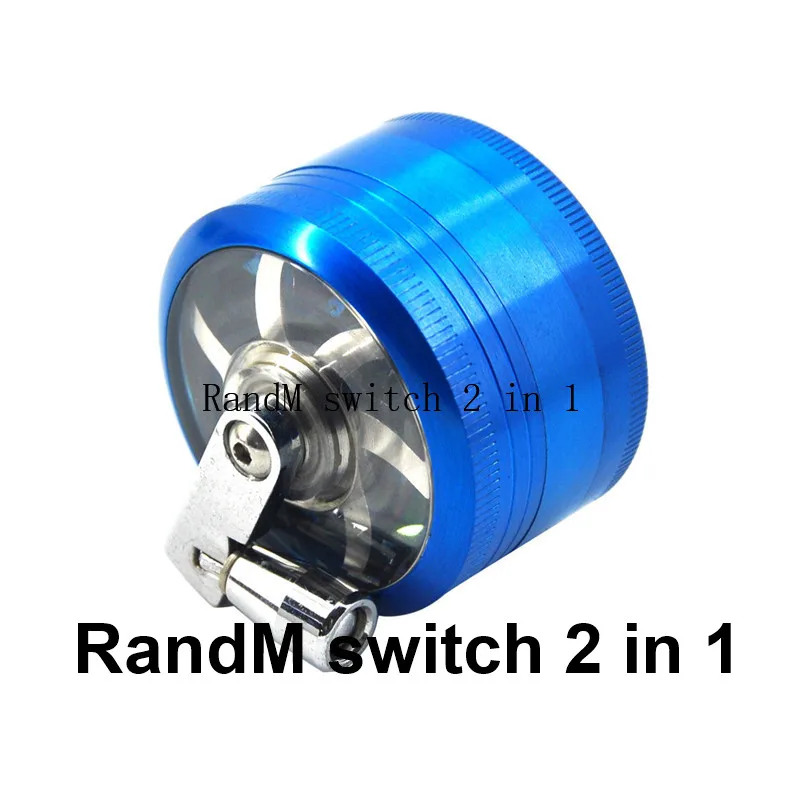 RandM Zinc Alloy switch 4 Layers  Metal Herb Grinder with 6 colors 2 in 1 metal gift box Wholesale Hand Grinder