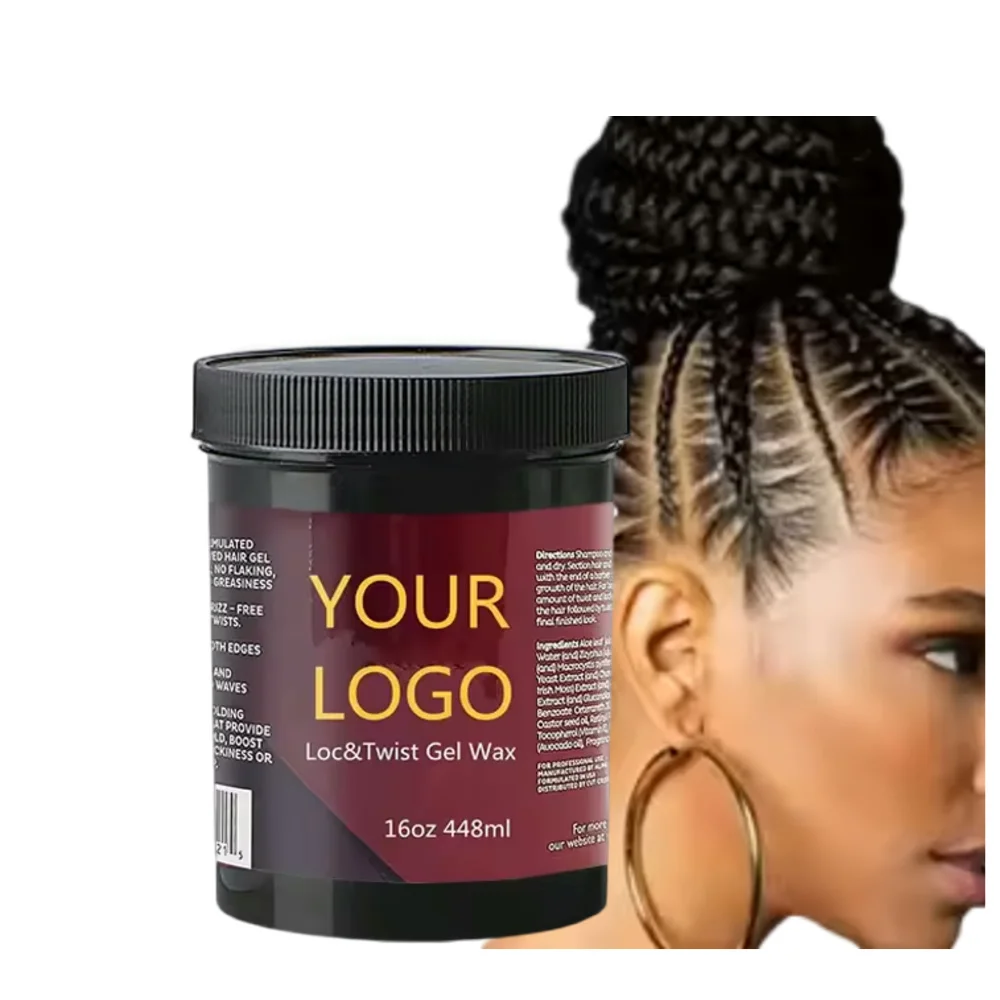 Non Greasy Strong Hold Loc Edge Control Wax For 4C Hair Private Label Strong Hold Loc Gel Braid Gel Loc N Twist Gel