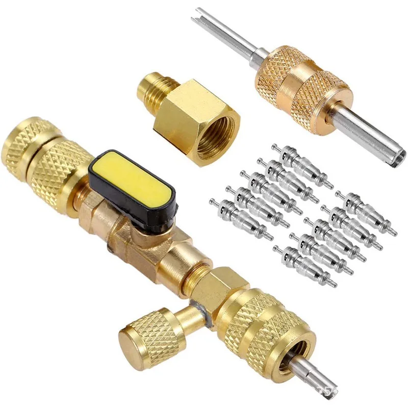 Valve core remover Installer Tool 1/4 or 5/16 R22 R410A R404A R407C Bottle Opener HVAC Valve Core Removal Installer R134