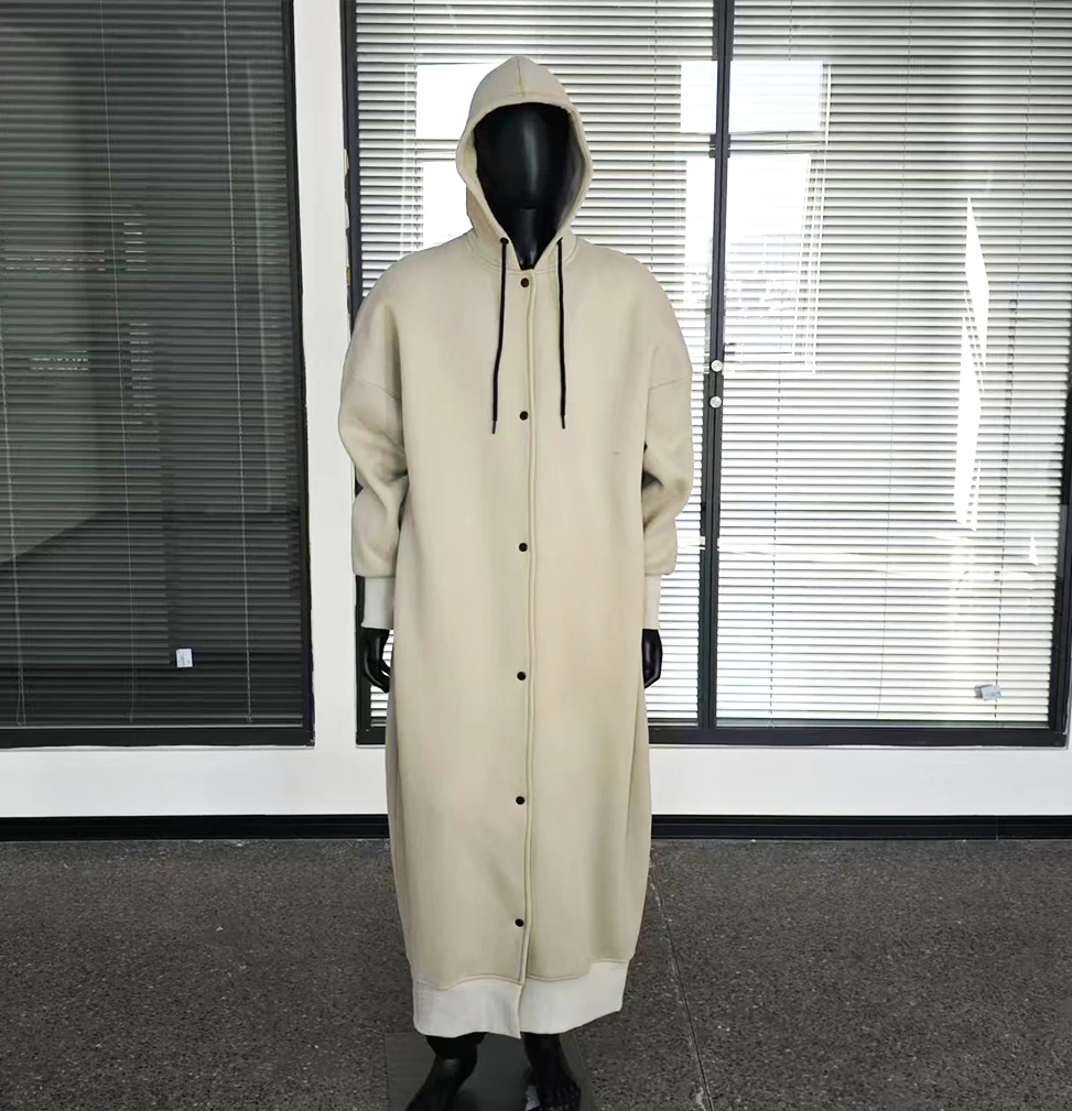 Button Long Dubai Islamic High Quality Strings Bulk Hoodies Turkish Modest Dress Muslim Women Oversized Hoodie