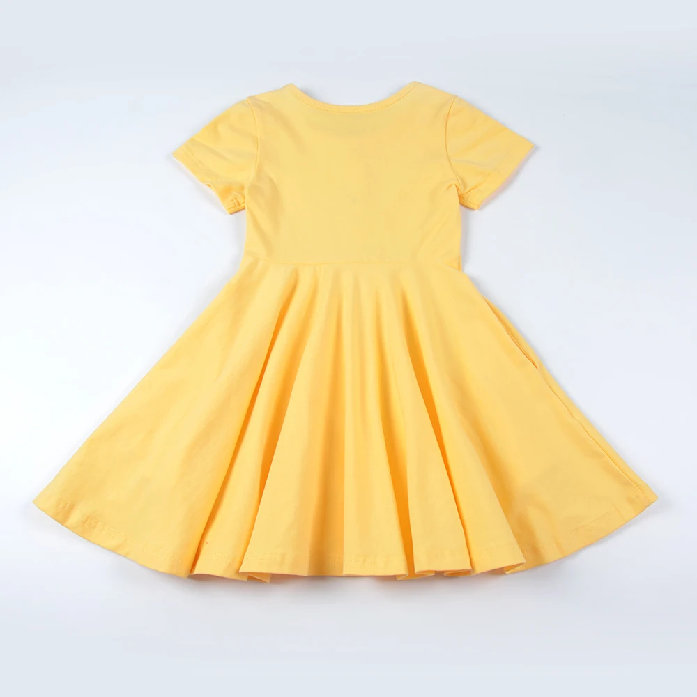 High Quality Cotton Spandex Children Dresses 2-12 Year Old Girl Dresses for Party Full Casual Dresses