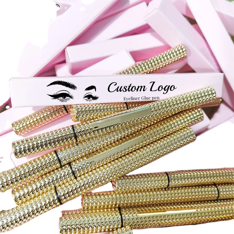 2 in 1 Magic Eyeliner Pen Adhesive Glue Pen Transparent Black Long Lasting Waterproof Eyeliners 3D Mink Lashes Pens