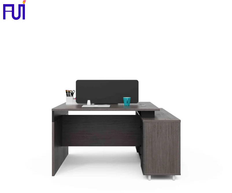 Hot sale office workstation design wooden partition desk 1.4m staff table 2 seater for office with drawer