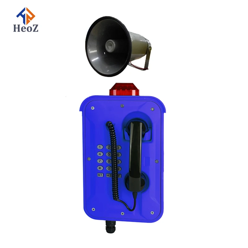 2021 HeoZ Waterproof Telephone Set Analog VoIP Trackside Telephone with Keypad Industrial Telephone