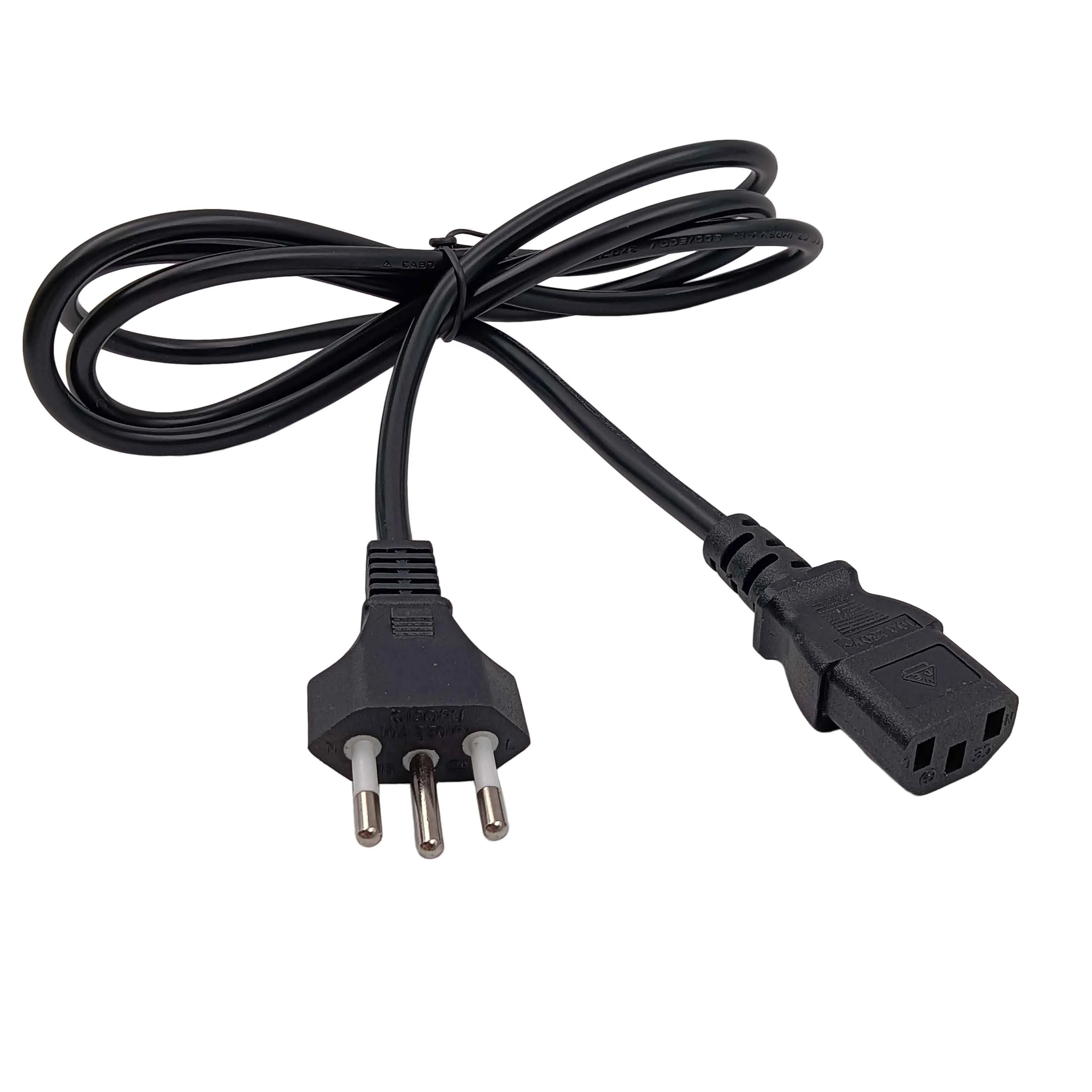 Brazil Plug IEC 60320 C13 Monitor/Computer Power Cord  AC Power Cable