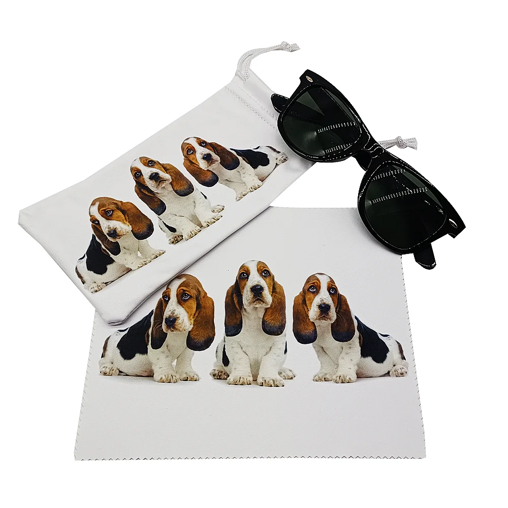High Quality Lenses  Clineing Clothes Custom Logo  Glasses Pouch Case Sunglasses Pouch And Cloth Set Glasses Cloth