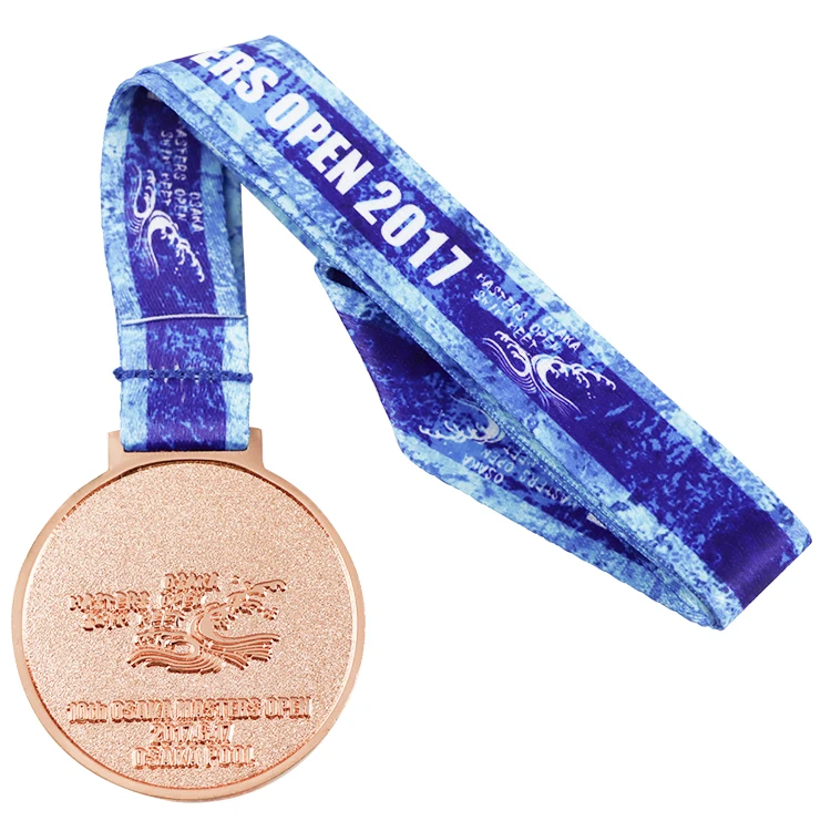 medal maker metal sport medal with color ribbon