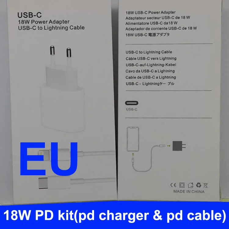  US/EU/UK/AU PD 18 Вт настенное зарядное устройство для мобильного телефона зарядная станция быстрая зарядка через usb набор кабелей