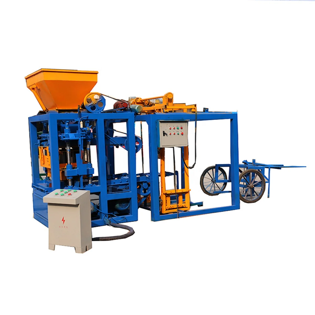 QT4-24 Concrete Cement Earth Color Paver Block Mold Brick Making Machine for Sale