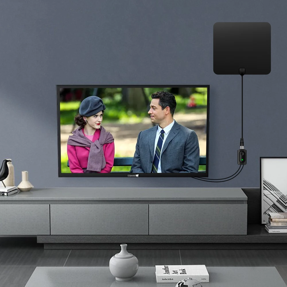 DVB-T2 Indoor TV Antenna for Digital TV DVB T2 FTA HDTV 150 Miles Long Range Antenna VHF UHF HD Amplifier ATSC TV Antenna 4K