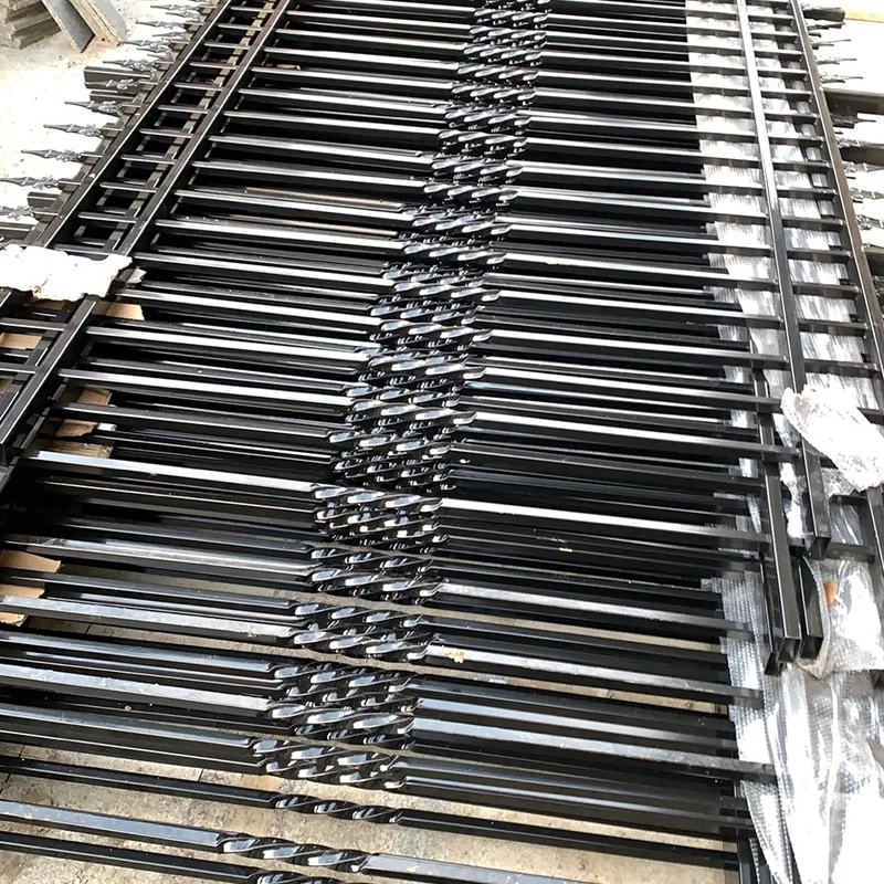 Wholesale Galvanized Steel Metal Iron Garden Fence Outdoor PVC Coated Driveway Gate Villa Swing Gates