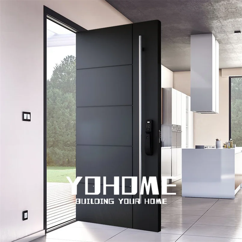 Chinese high-end brands armored metal security front door security aluminum pivot door bulletproof anti theft main door