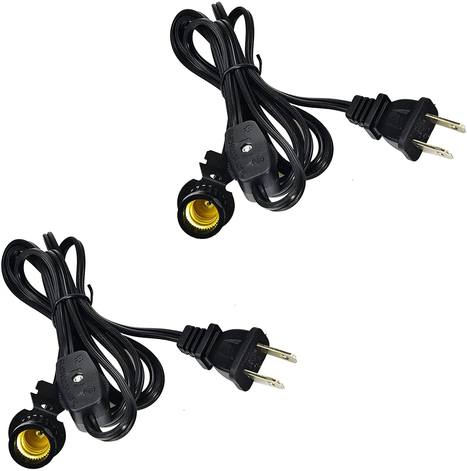 Snap-In Pigtail Candelabra-Base E12 Socket and Handy In-line Power Switch US Plug Electrical Lamp Cord