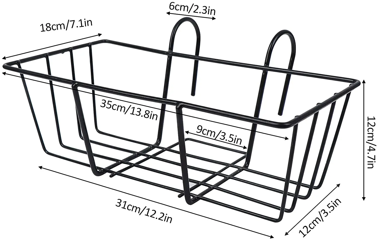 Balcony Hanging Flower Rack Railing Metal Planter Pots Stand for Indoor Deck Box Outdoor Hanger Stand