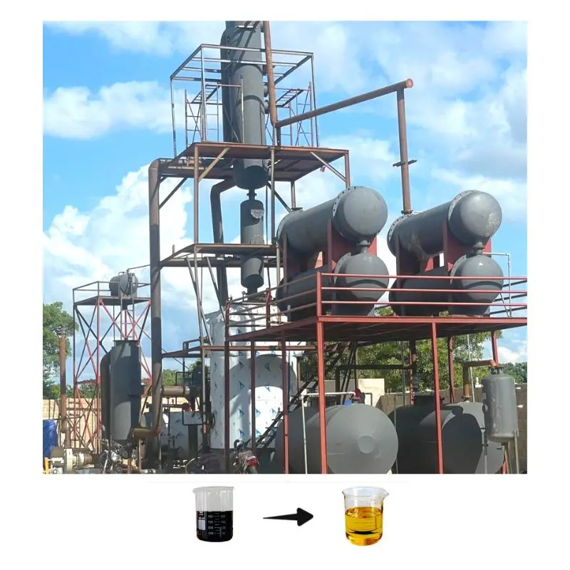 High Diesel Output 1-30ton Waste Oil Distillation Plant Used Engine Oil Recycling Refining System Manufacturers
