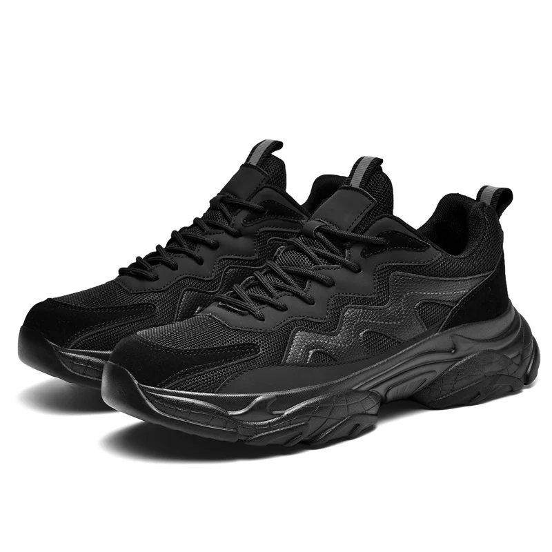 High Quality Breathable Black Sneakers Wholesale 2024 New Style Walking Shoes Fashion Sports Casual Running Shoes For Men