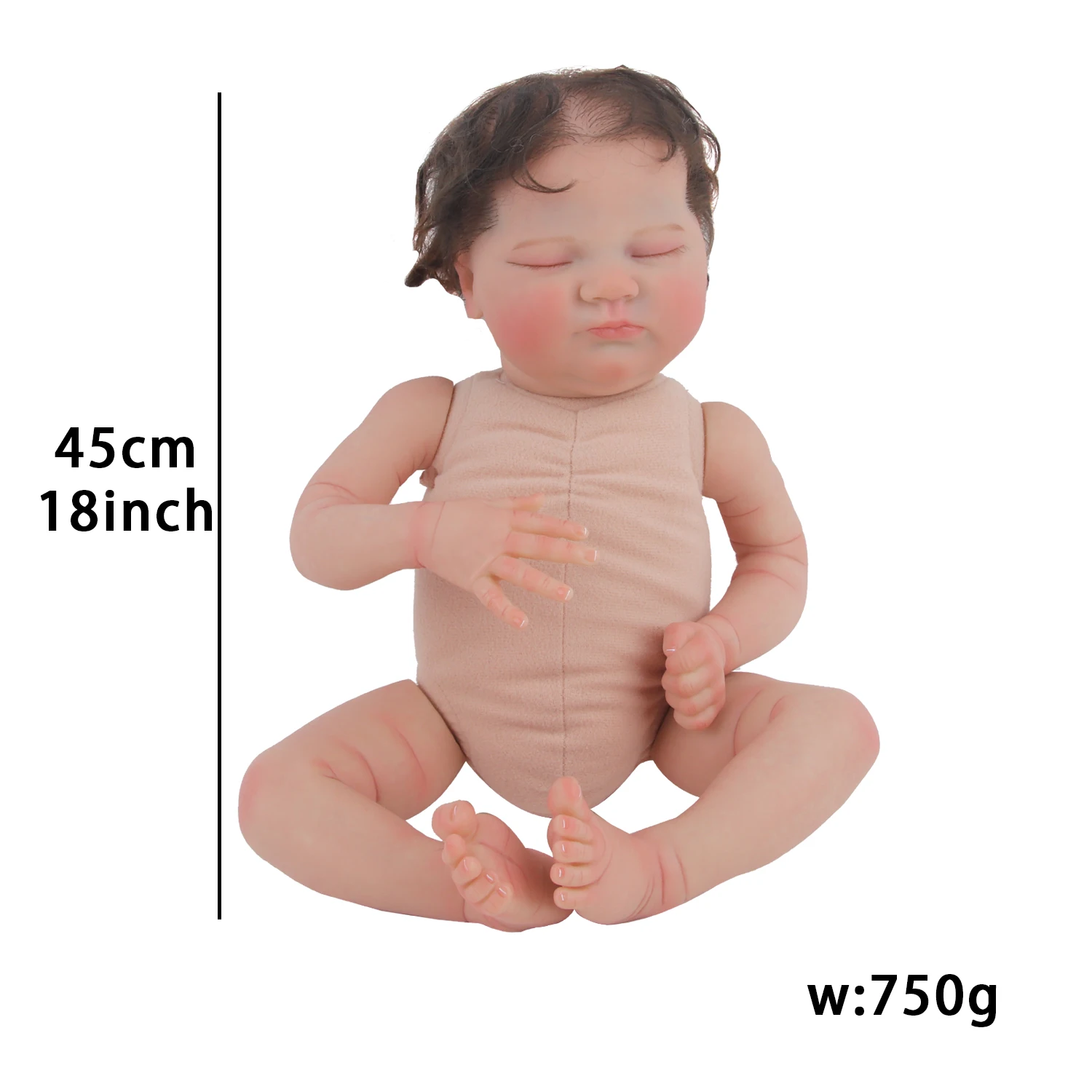 NPK 45cm Full Body Reborn Baby Doll  Sleeping Newborn Baby Doll Visible Veins for Child toy