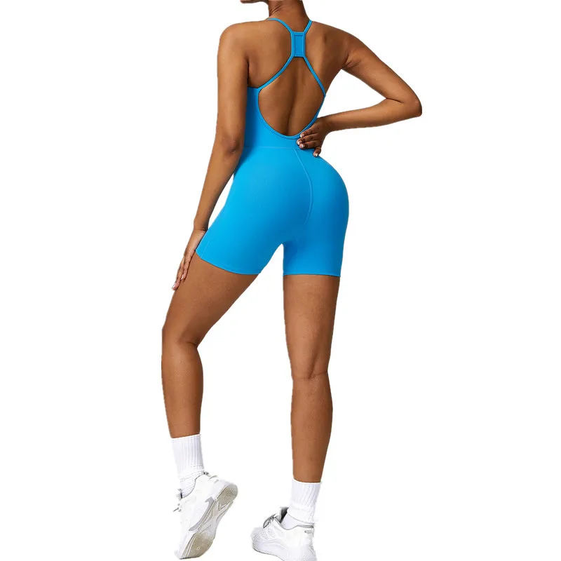 Hollow out beauty back naked feeling yoga clothes female dance fitness one-piece hip exercise yoga jumpsuit