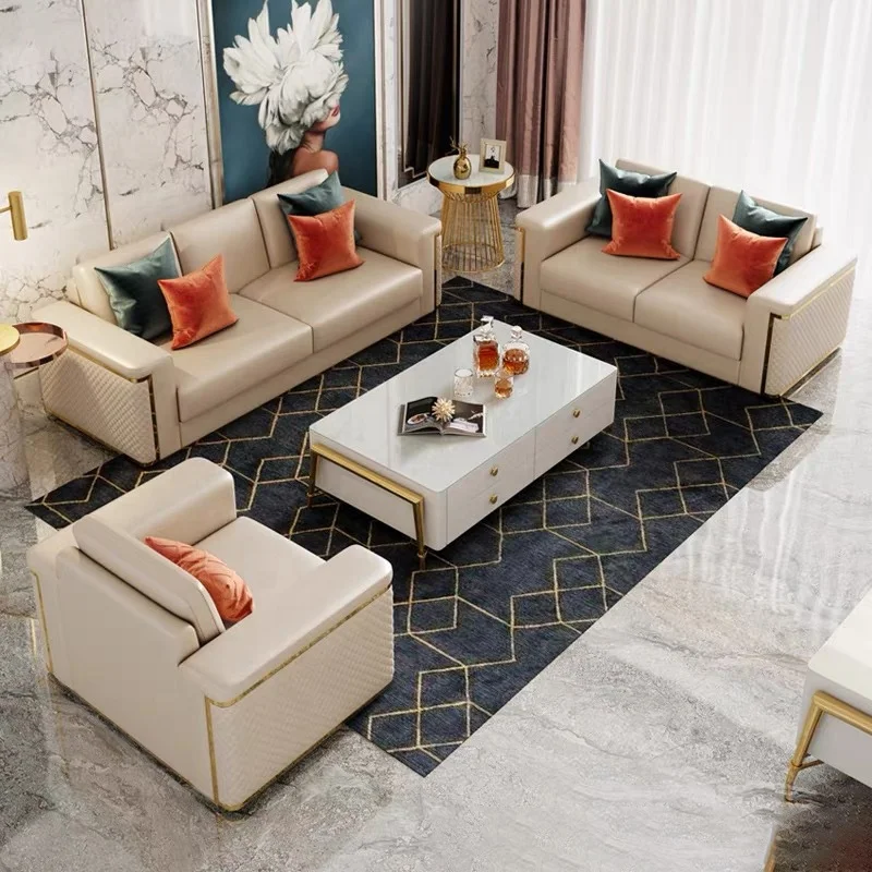 Modern Simple Luxury Nordic Light luxury sofa three-seat combination sofa high-end post-modern retro Hong Kong style