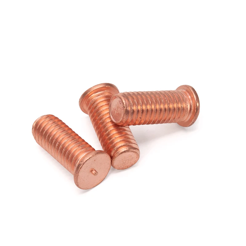 OEM Brass Plated Carbon Steel Spot Weld Bolt Welding External Thread Screw M2.5-M10 Nickel Plated Brass Weld Bolt