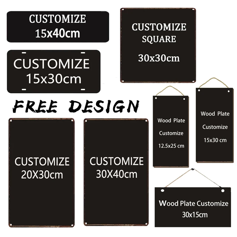 NO MOQ Customized vintage metal tin signs Retro plate home pub bar cafe Garage Garden Man Cave Decor