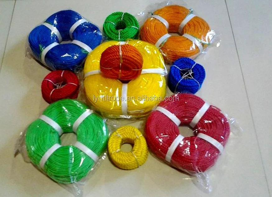 Manufacturers 8mm 6mm 18mm 3 Strand  4Strands Pe Rope Gold Monofilament Polyethylene Fishing Packaging Rope