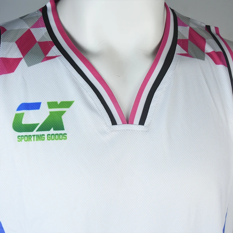 OEM blank sublimation mesh basketball jersey basketball jersey uniform design color White