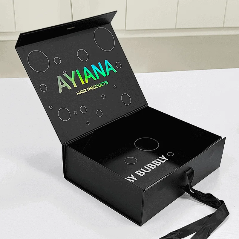 Garment Wedding Dress Children Clothing Packaging Boxes Paper Matt Black Magnet Folding Collapsible Gift Box