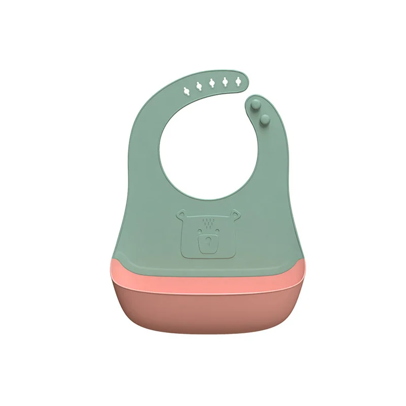 Baby Silicone Bib Comfortable Soft Water Resistant Bib Suitable for Infants and Toddlers to Wear While Feeding