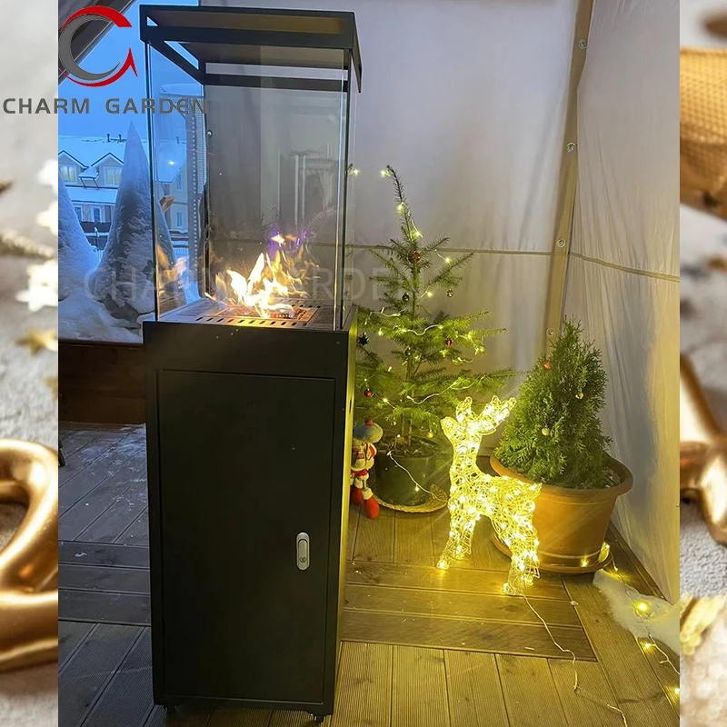 2024 New Year Hot Sales Real Fire Gas Patio Heater With Wheels CZYD5206