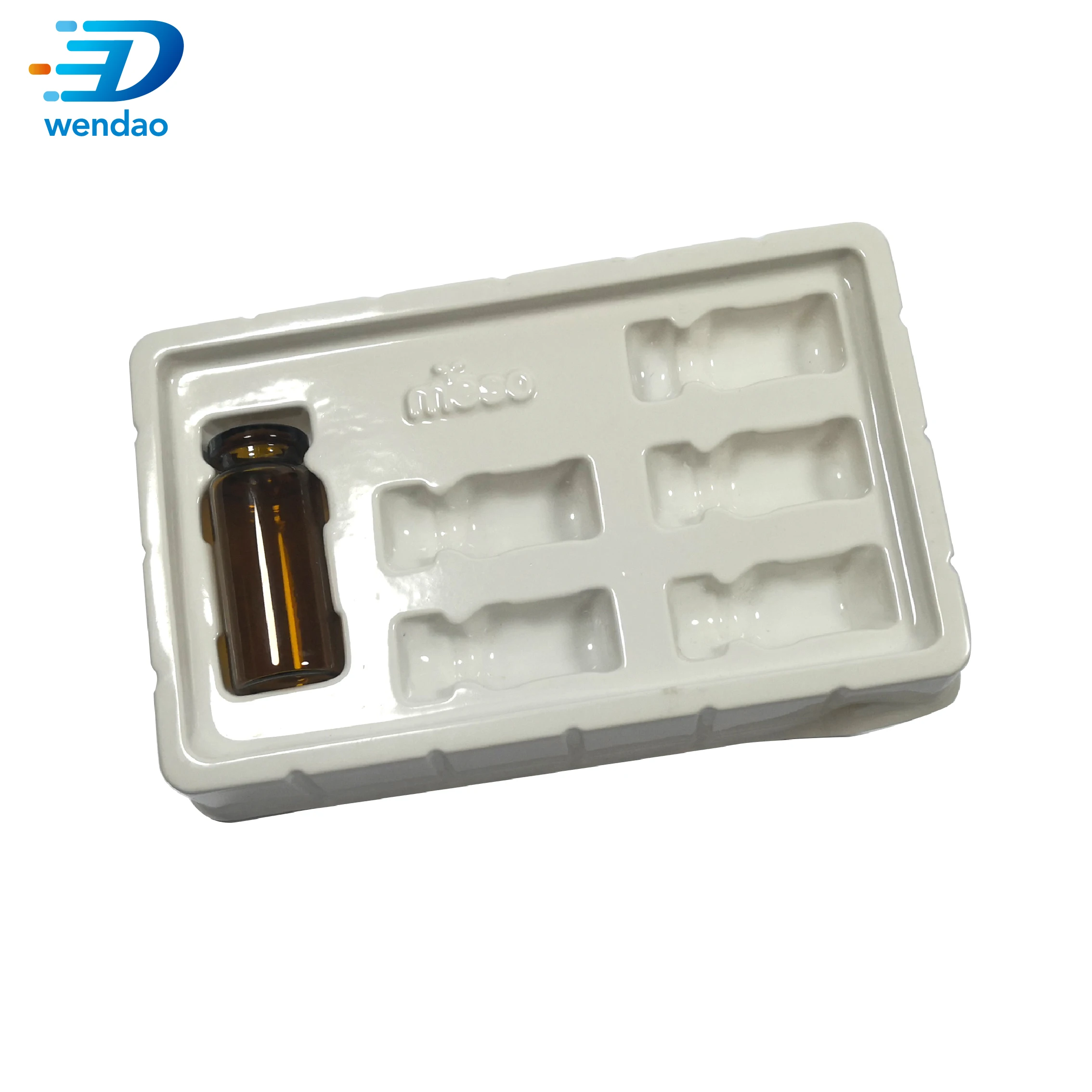 Custom Vacuum Formed Plastic  Tray Medicine Bottle Blister Packaging 2ml 3ml 10ml plastic vial tray